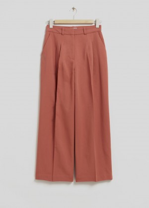 & Other Stories Tailored High-Vita Trousers Rosse | NOS-SN114259