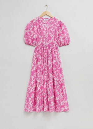 & Other Stories Tiered Maxi Vestito Rosa | NOS-SN113432