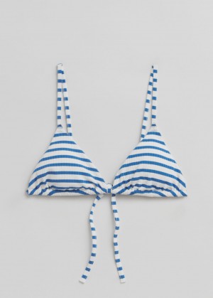 & Other Stories Triangle Bikini Tie Top Blu | NOS-SN114755