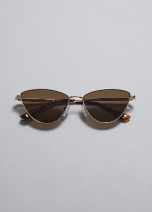 & Other Stories Wire-frame Cat Eye Sunglasses Argento | NOS-SN114610