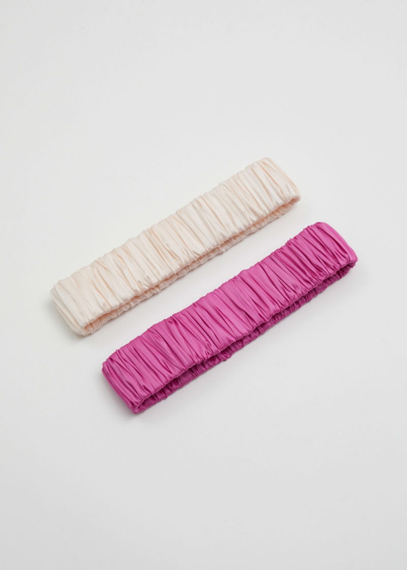 & Other Stories 2-Pack A Pieghe Headbands Rosa Bianche | NOS-SN114645