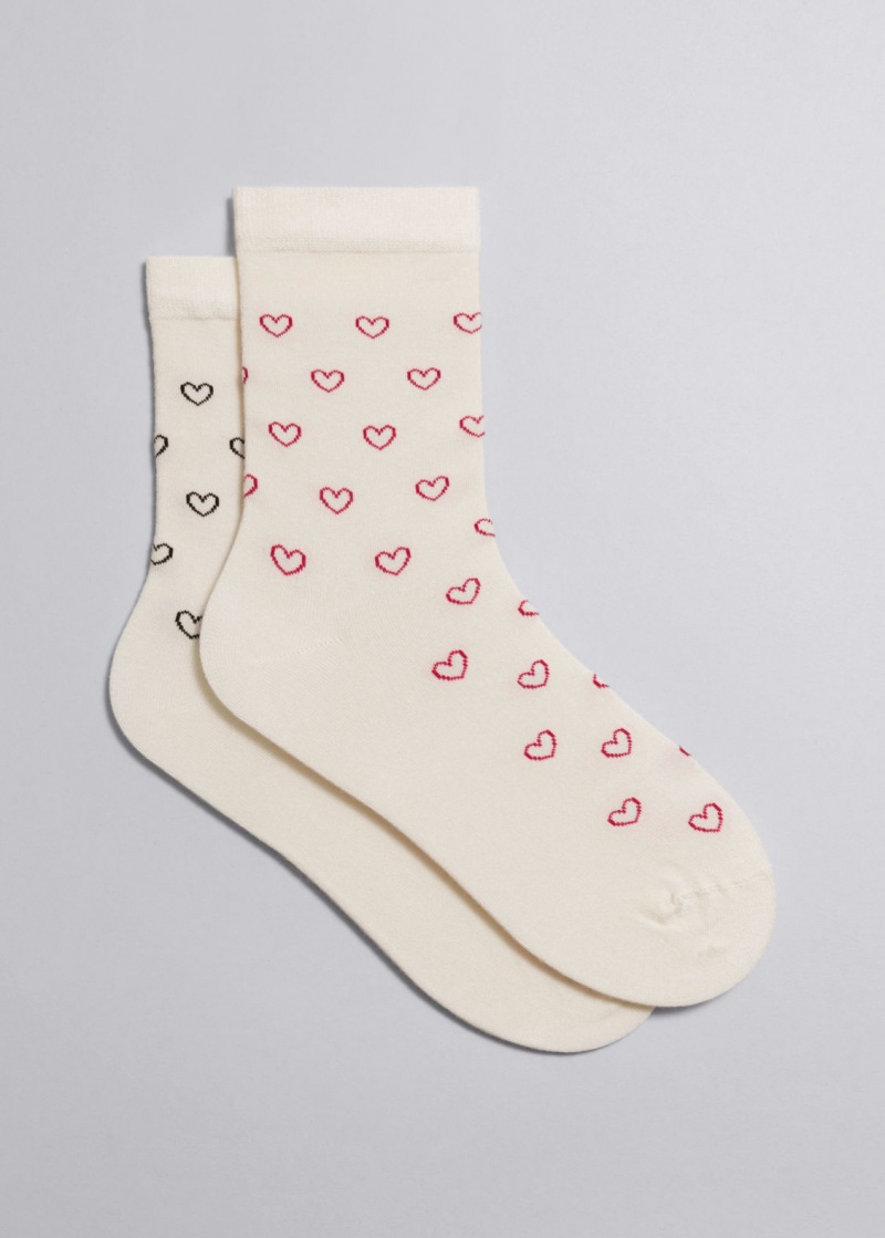 & Other Stories 2-Pack Heart Motif Socks | NOS-SN114930