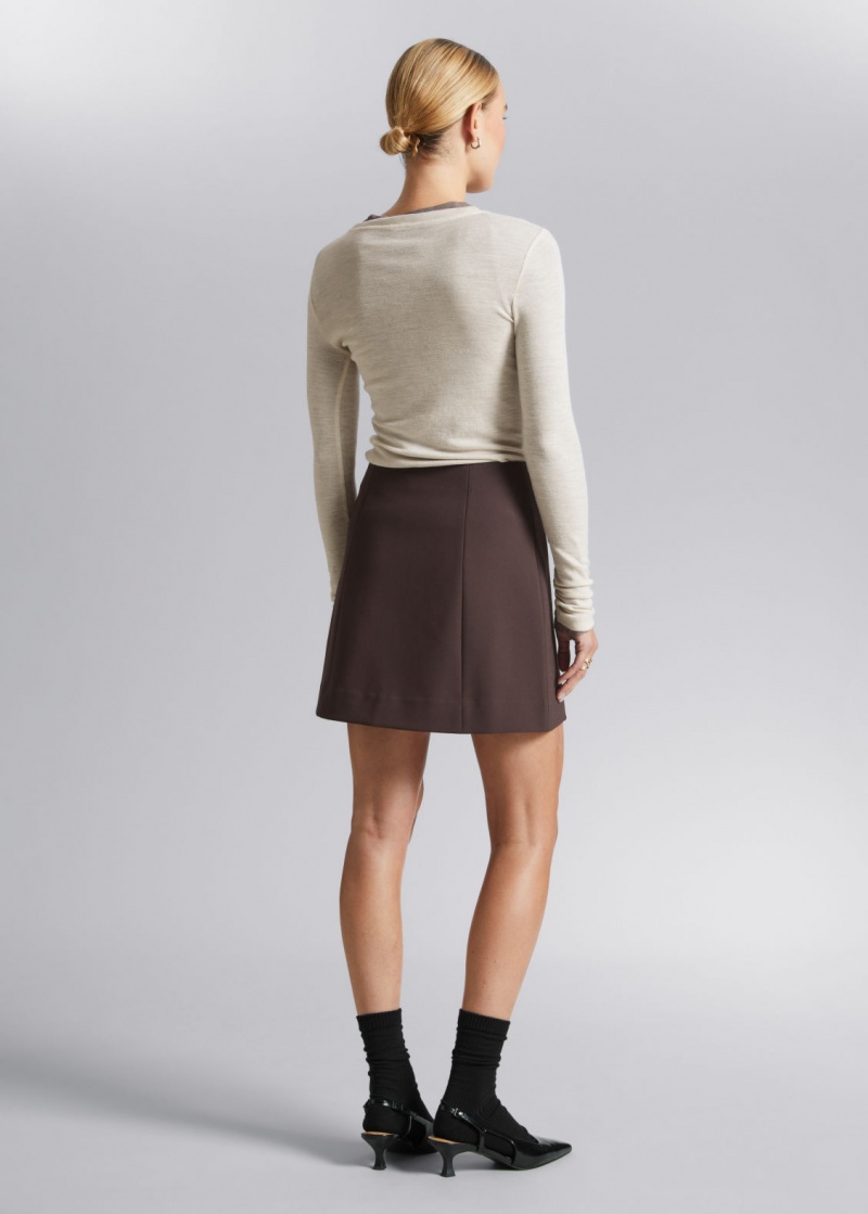 & Other Stories A-Line Mini Skirt Marroni | NOS-SN114173