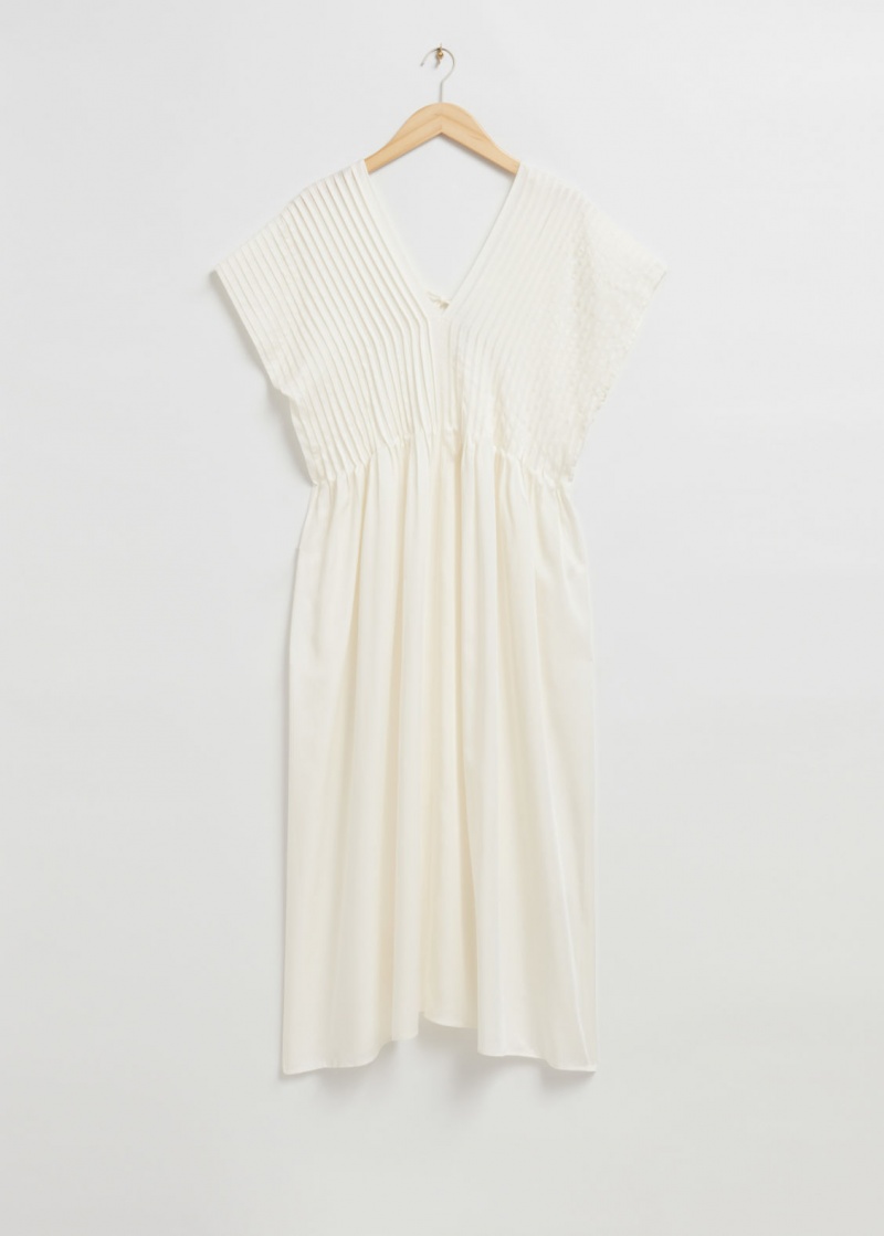 & Other Stories A Pieghe Midi Kaftan Vestito Crema | NOS-SN113308