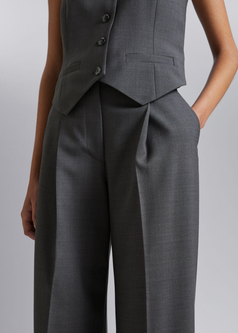 & Other Stories A Pieghe Trousers Grigie | NOS-SN114342