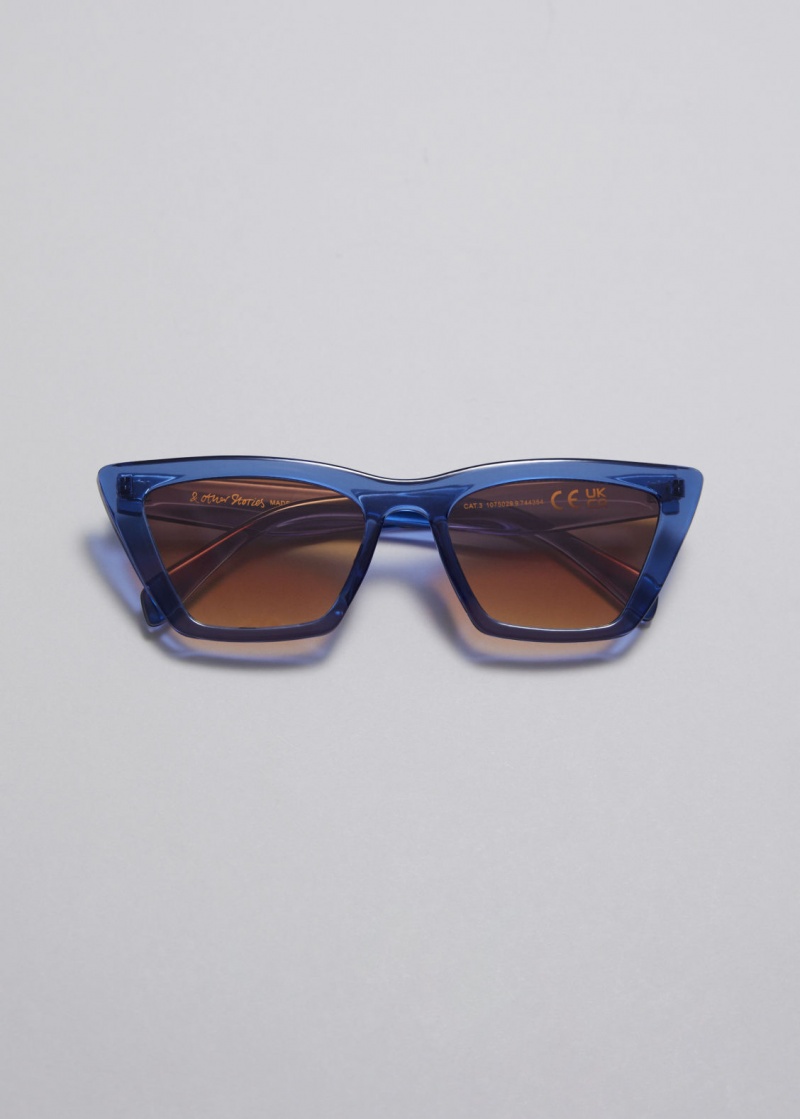 & Other Stories Angular Cat Eye Sunglasses Blu | NOS-SN114603