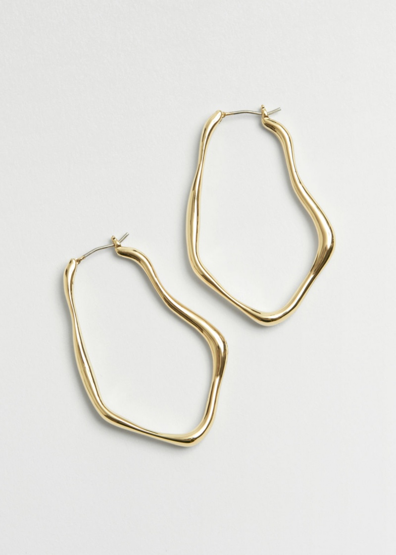 & Other Stories Asymmetric Hoop Earrings Oro | NOS-SN114676