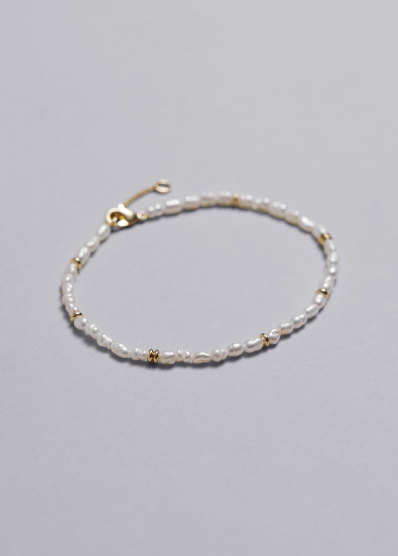 & Other Stories Beaded Pearl Bracelet Oro | NOS-SN114717