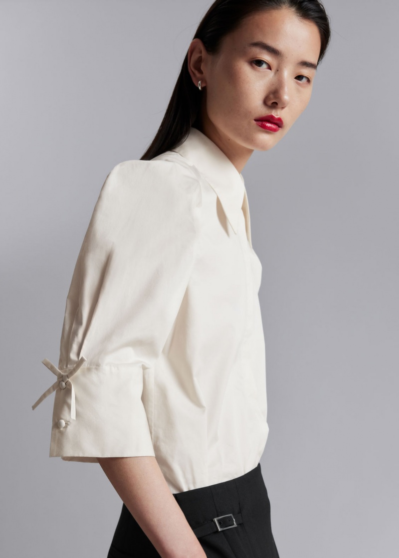 & Other Stories Bow-Detailed Blouse Bianche | NOS-SN113895