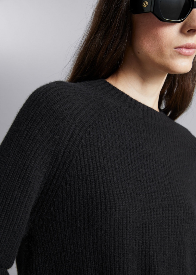 & Other Stories Boxy Cashmere Maglia Nere | NOS-SN113481