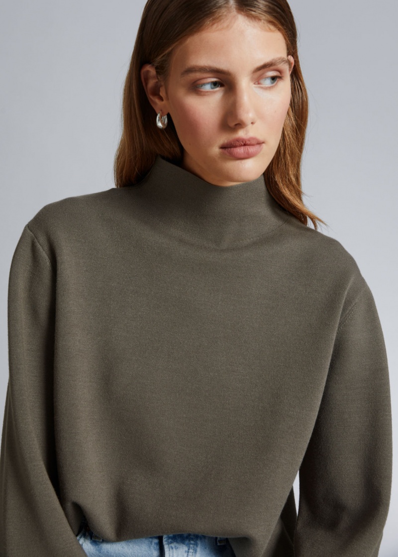 & Other Stories Boxy Turtleneck Knit Maglia Beige | NOS-SN113568