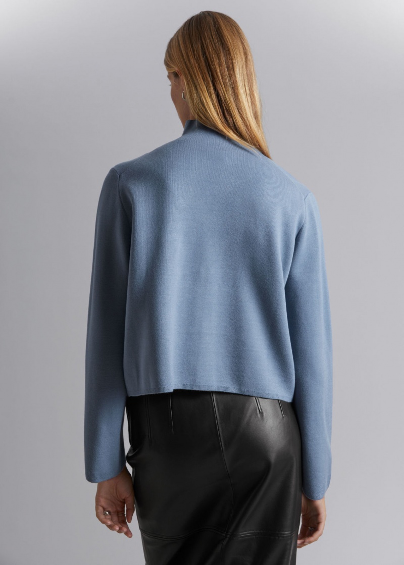 & Other Stories Boxy Turtleneck Knit Maglia Blu | NOS-SN113614