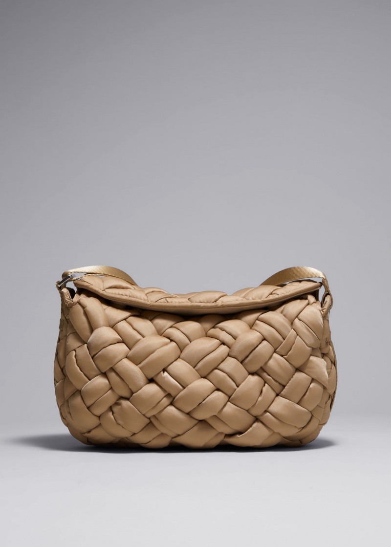 & Other Stories Braided Nylon Shoulder Bag Beige | NOS-SN114547