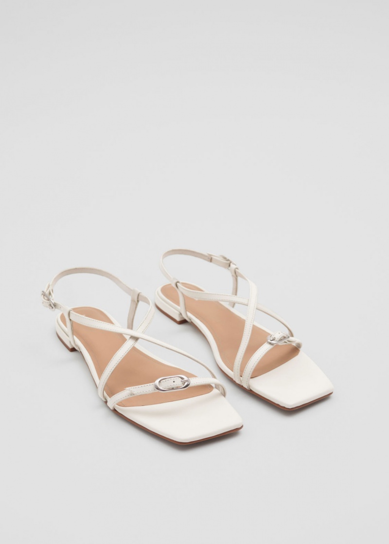 & Other Stories Buckled Cinturino Basse Sandals Crema | NOS-SN114497