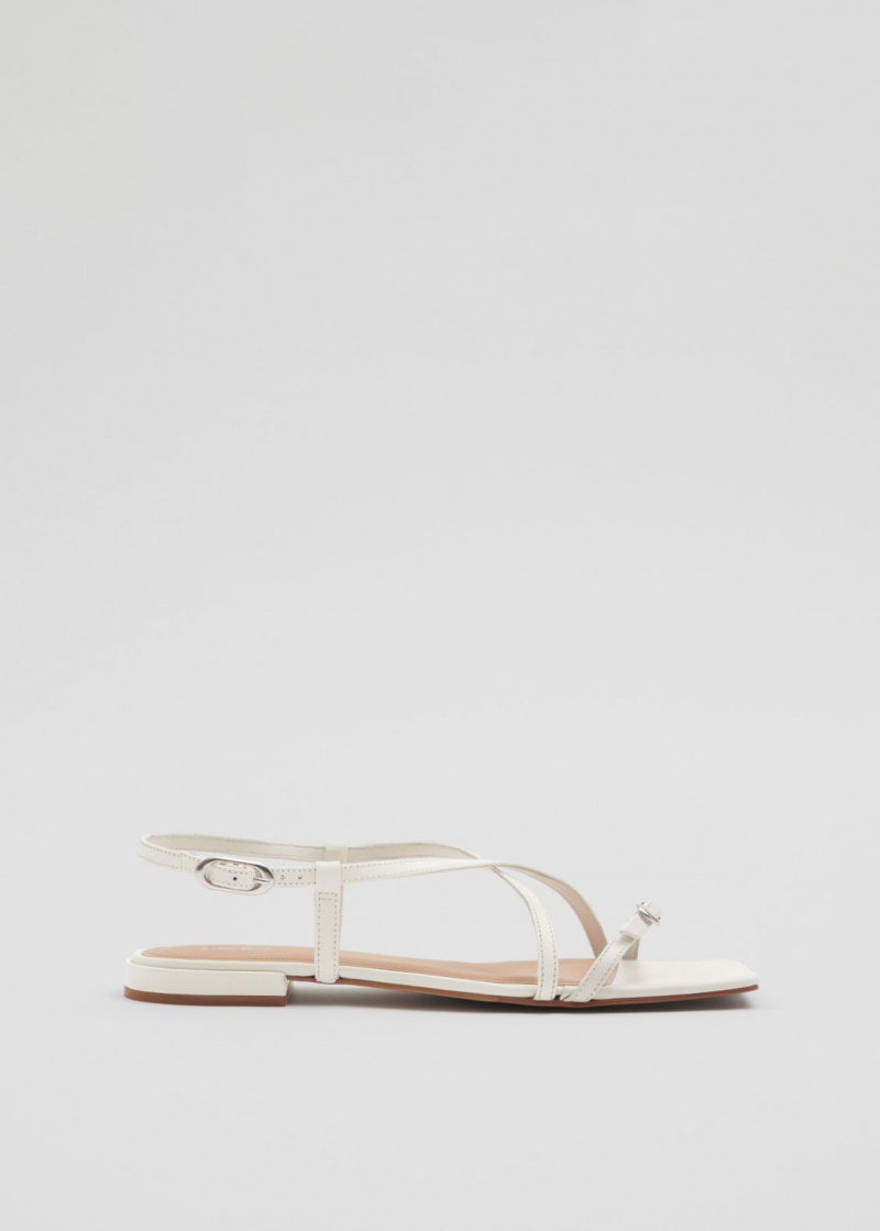 & Other Stories Buckled Cinturino Basse Sandals Crema | NOS-SN114497