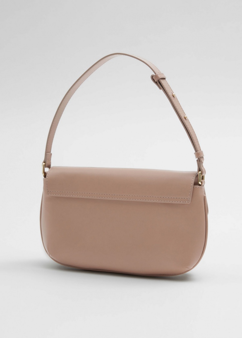 & Other Stories Buckled Pelle Shoulder Bag Beige | NOS-SN114518