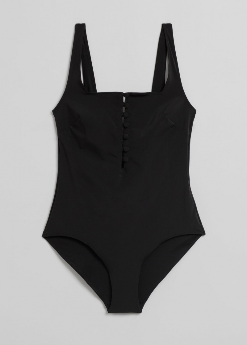 & Other Stories Button Up Swimsuit Nere | NOS-SN114729