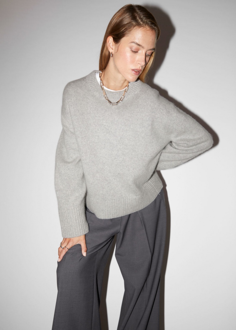 & Other Stories Cashmere-Blend Knit Maglia Grigie | NOS-SN113611