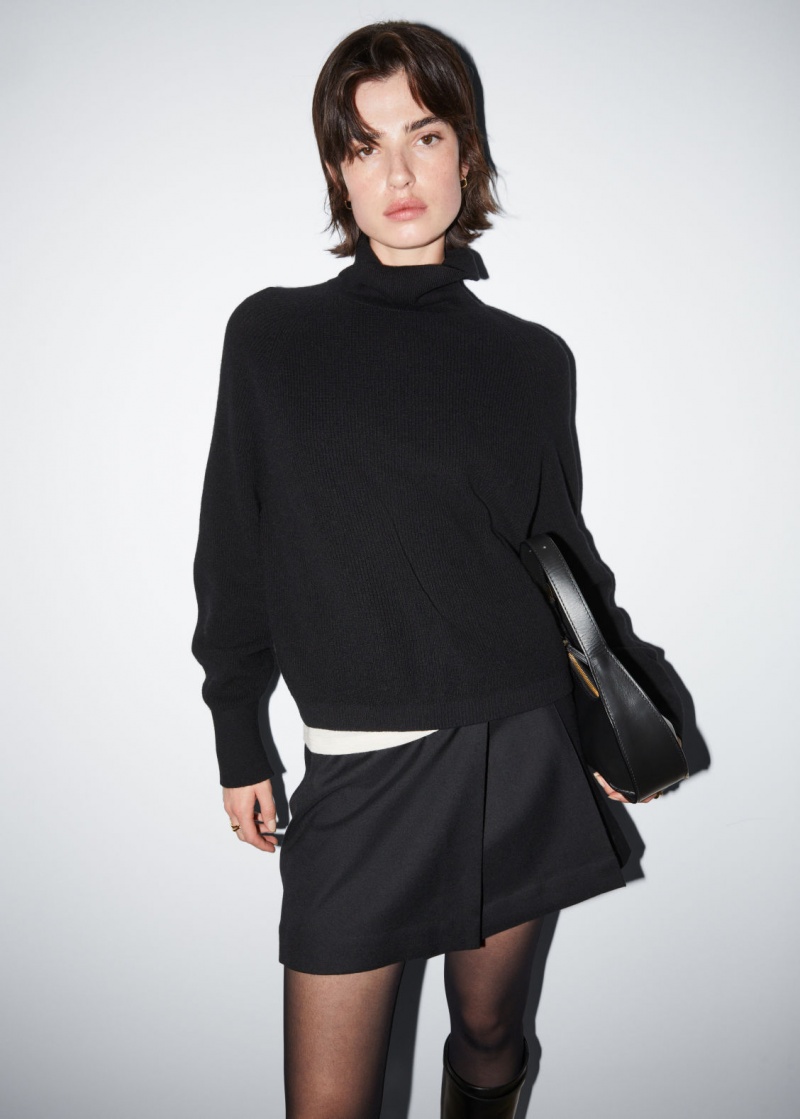 & Other Stories Cashmere Turtleneck Maglia Nere | NOS-SN113589