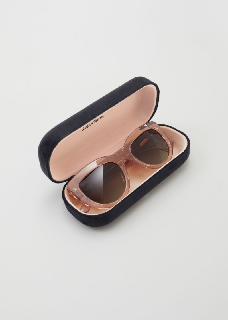 & Other Stories Cat-Eye Acetate Sunglasses Rosa Chiaro | NOS-SN114585