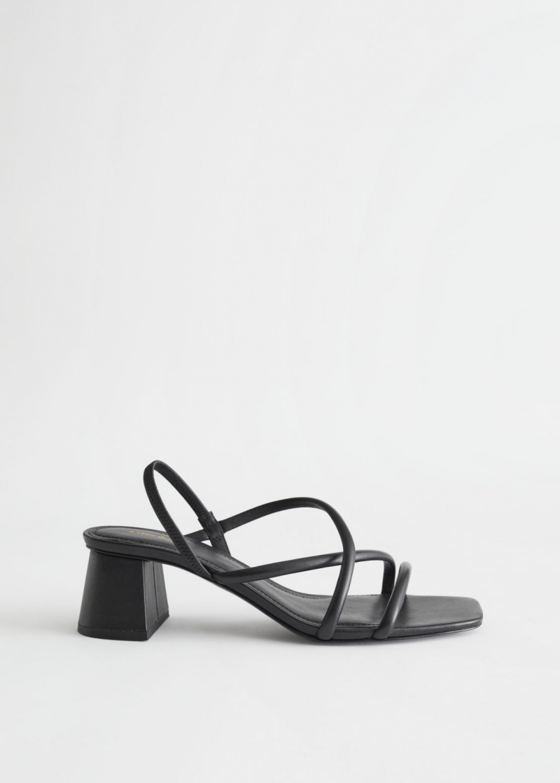 & Other Stories Cinturino Block Heel Sandals Nere | NOS-SN114474