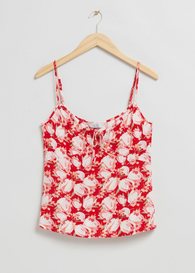 & Other Stories Cinturino Drawstring Detail Top Rosse Rosa | NOS-SN114007