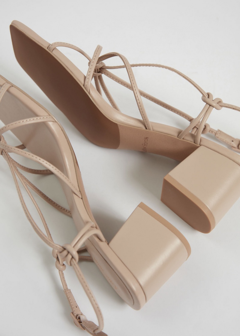 & Other Stories Cinturino Knotted Pelle Sandals Beige | NOS-SN114463