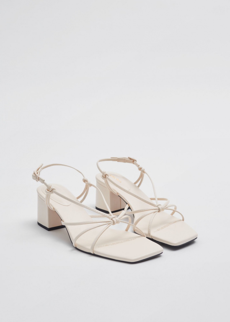 & Other Stories Cinturino Knotted Pelle Sandals Crema | NOS-SN114466