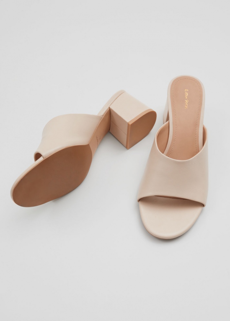 & Other Stories Classiche Pelle Mules Beige | NOS-SN114462