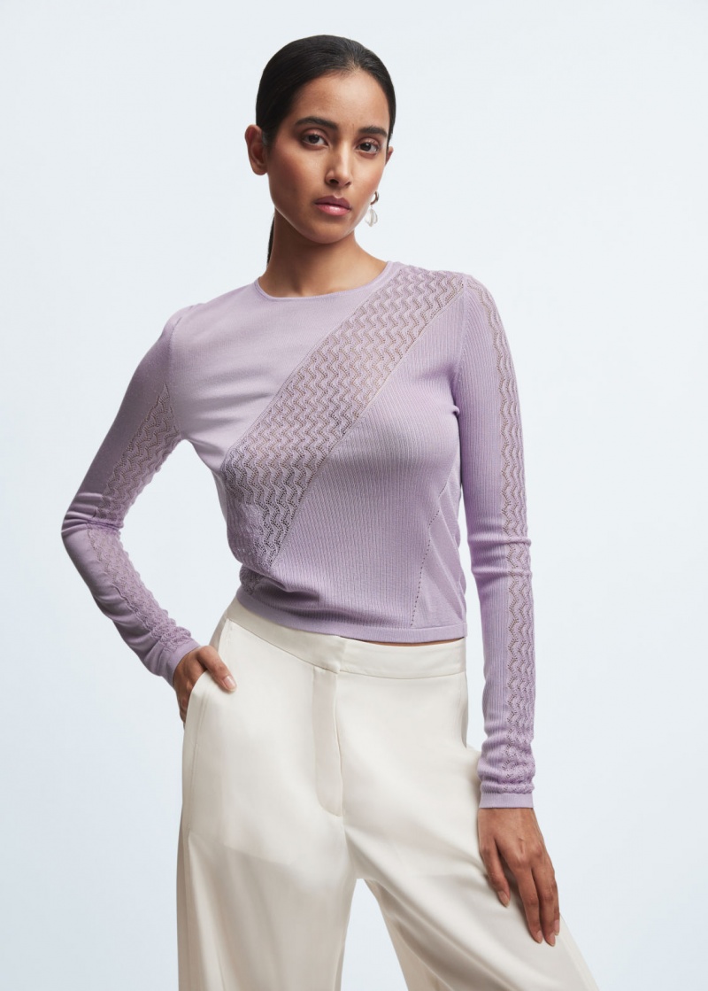 & Other Stories Contrast-Panel Knit Top Viola | NOS-SN113658