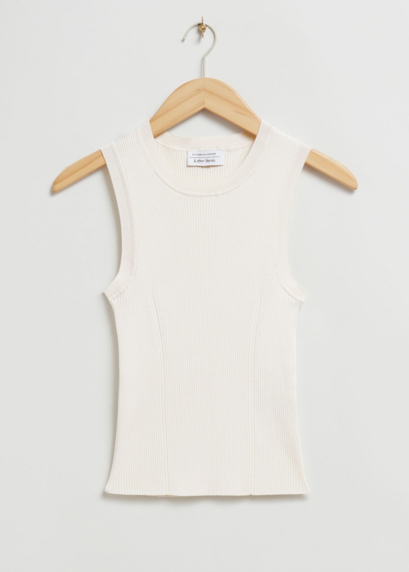 & Other Stories Costine Knit Tank Top Bianche | NOS-SN113454