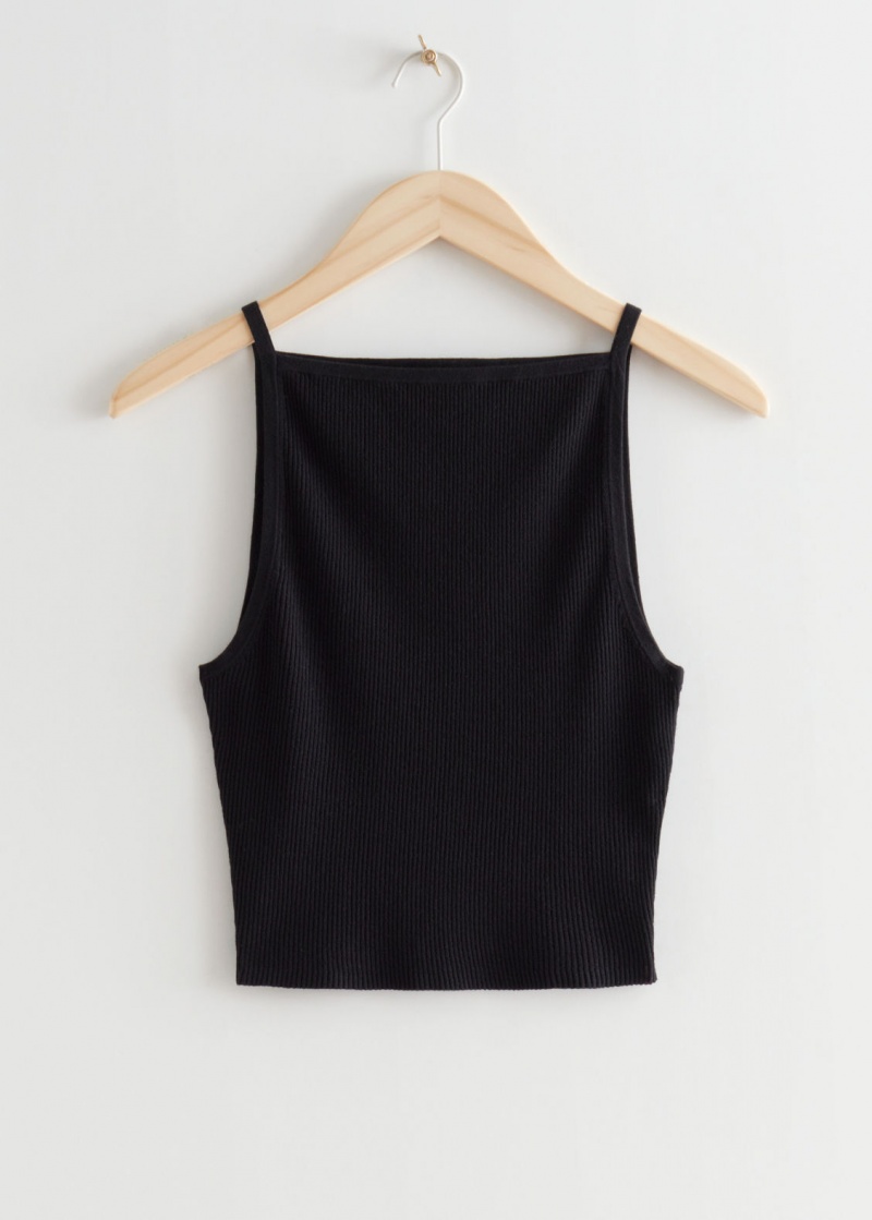 & Other Stories Costine Knit Tank Top Nere | NOS-SN114013