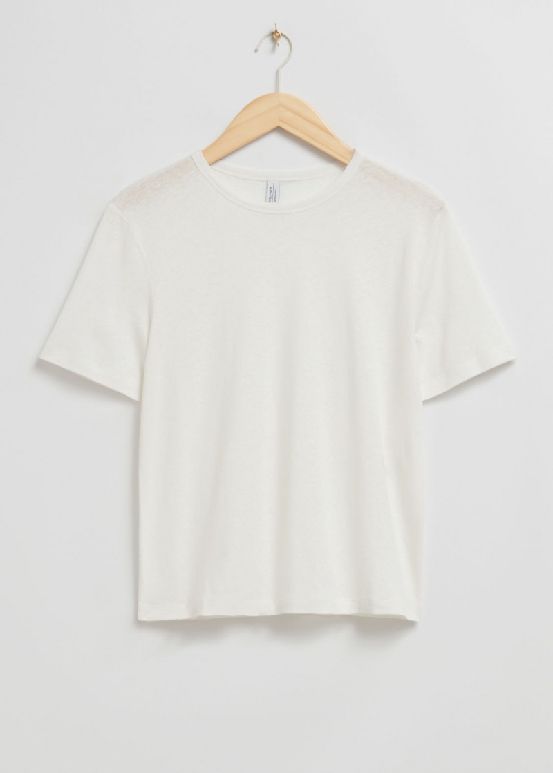 & Other Stories Crewneck T-Shirt Bianche | NOS-SN113971