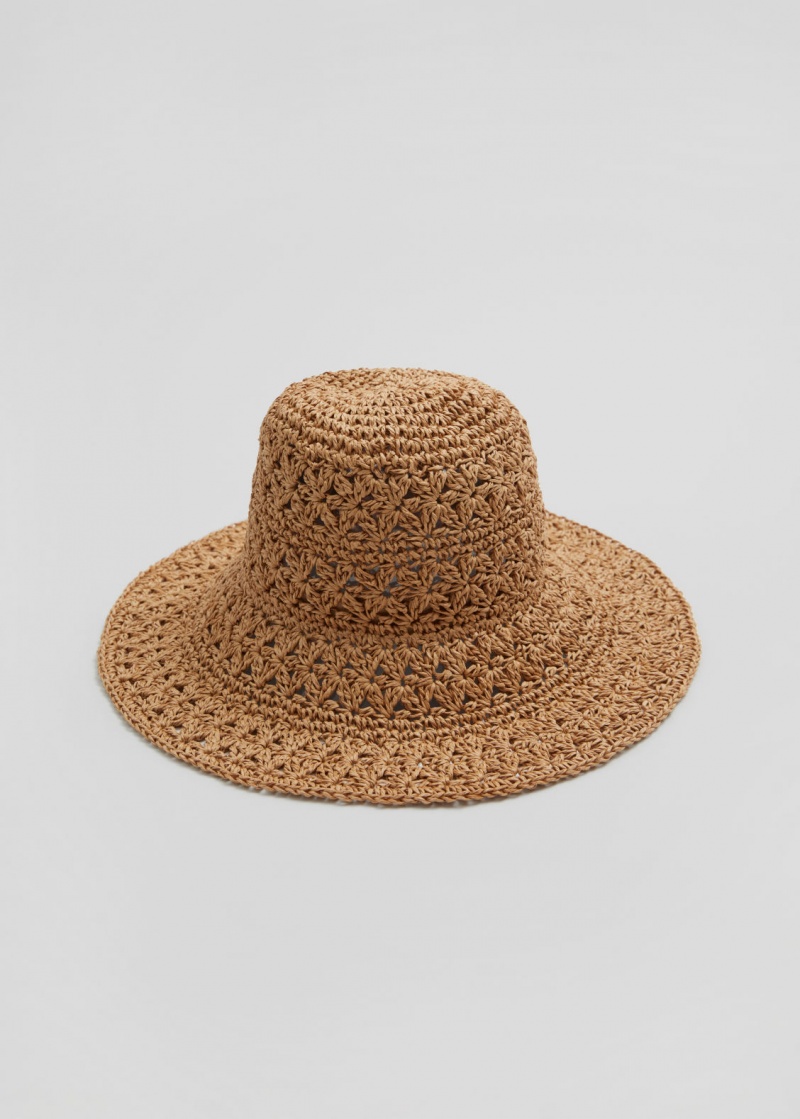 & Other Stories Crochet Straw Hat Beige | NOS-SN114639