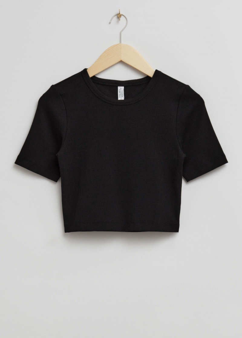 & Other Stories Cropped T-Shirt Nere | NOS-SN113983