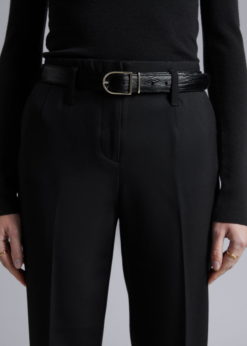 & Other Stories Cropped Tapered Trousers Nere | NOS-SN114308