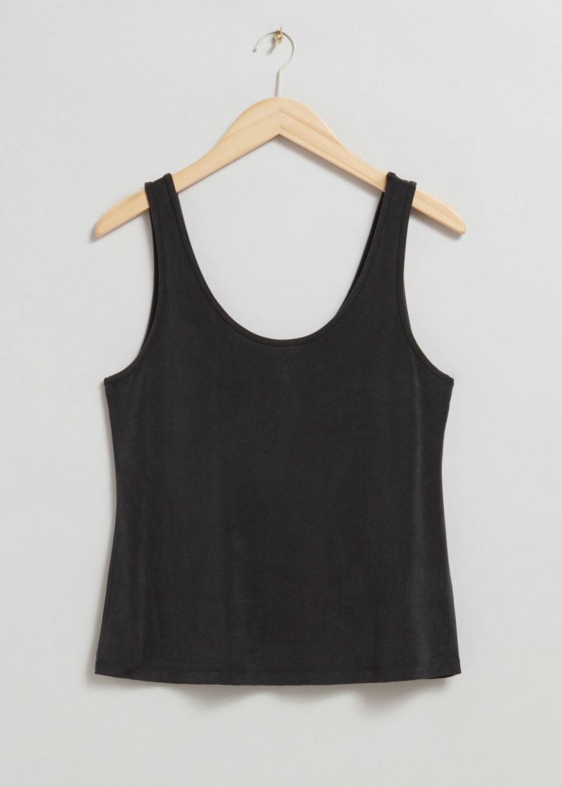 & Other Stories Cupro Tank Top Nere | NOS-SN113970