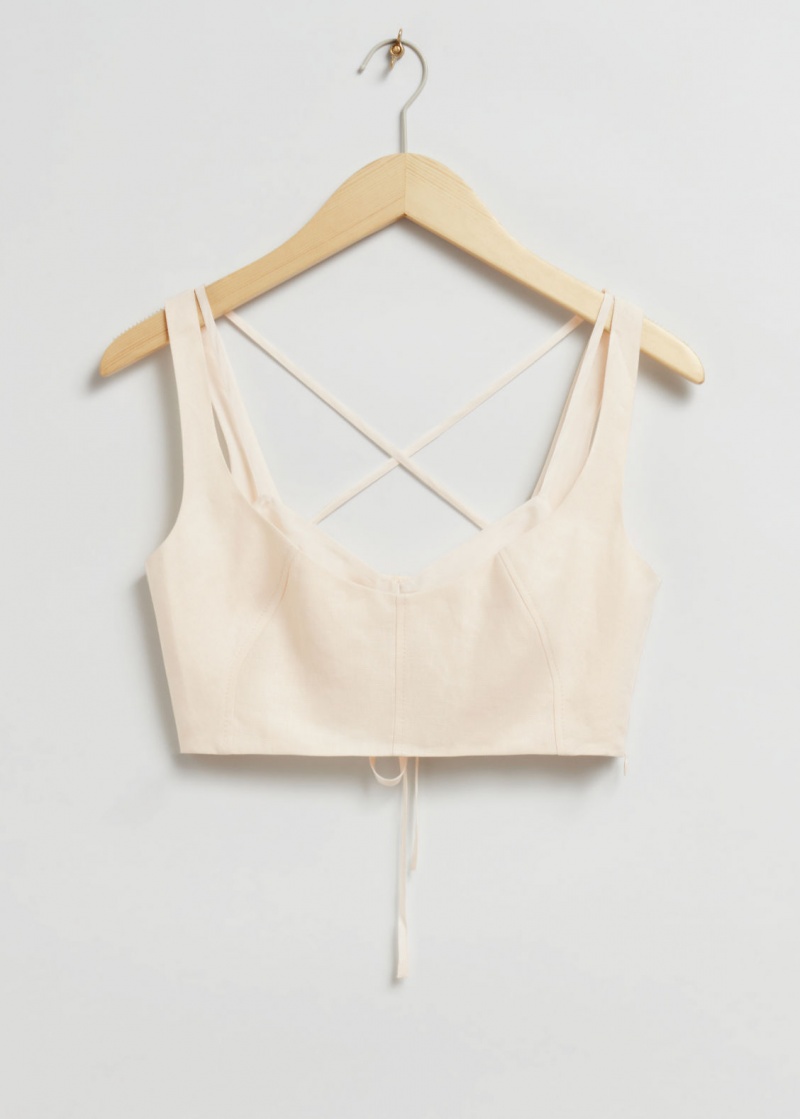 & Other Stories Double-Layer Bustier Top Bianche | NOS-SN113974