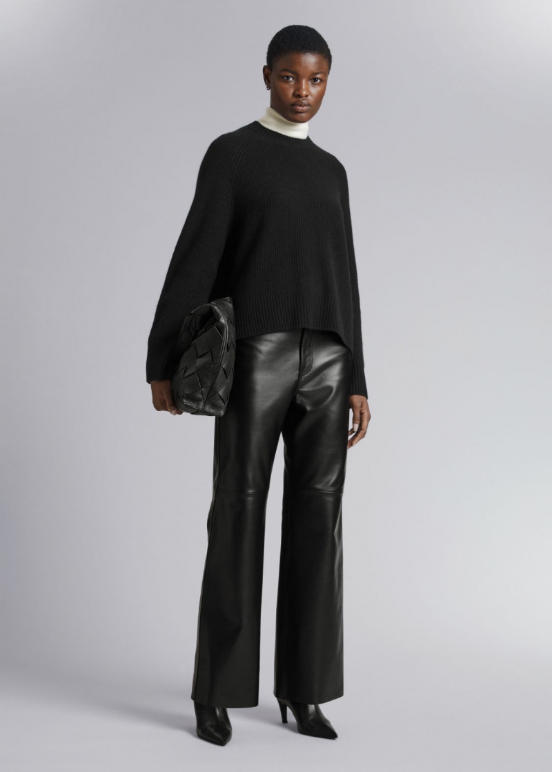 & Other Stories Dritto Pelle Trousers Nere | NOS-SN114275