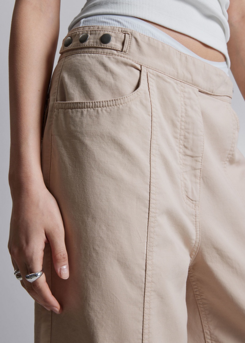 & Other Stories Dritto Utility Trousers Beige | NOS-SN114336