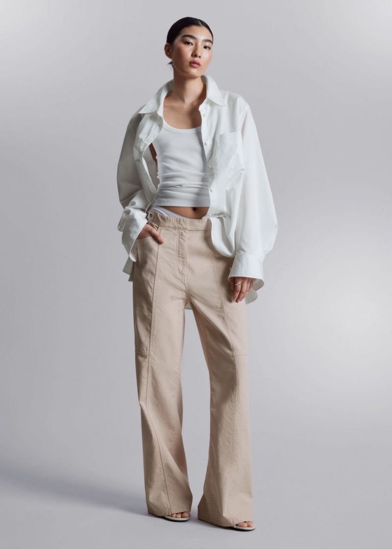 & Other Stories Dritto Utility Trousers Beige | NOS-SN114336