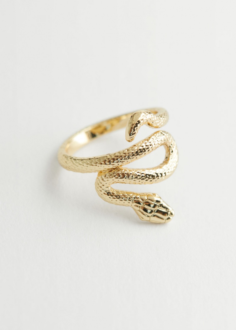 & Other Stories Embossed Snake Ring Oro | NOS-SN114710