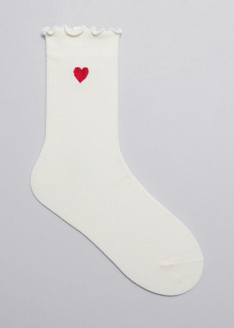 & Other Stories Embroidered Frill Socks | NOS-SN114929