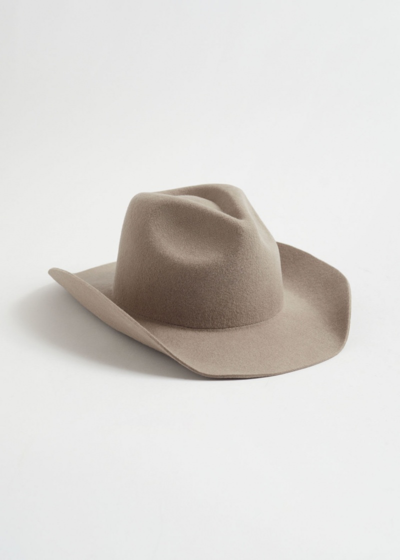 & Other Stories Felt Western Hat Beige | NOS-SN114634