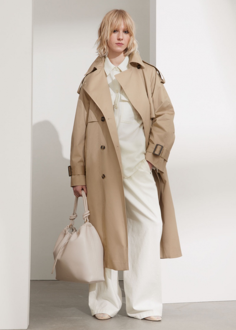 & Other Stories Fibbia-Belt Trench Coat Beige | NOS-SN113800