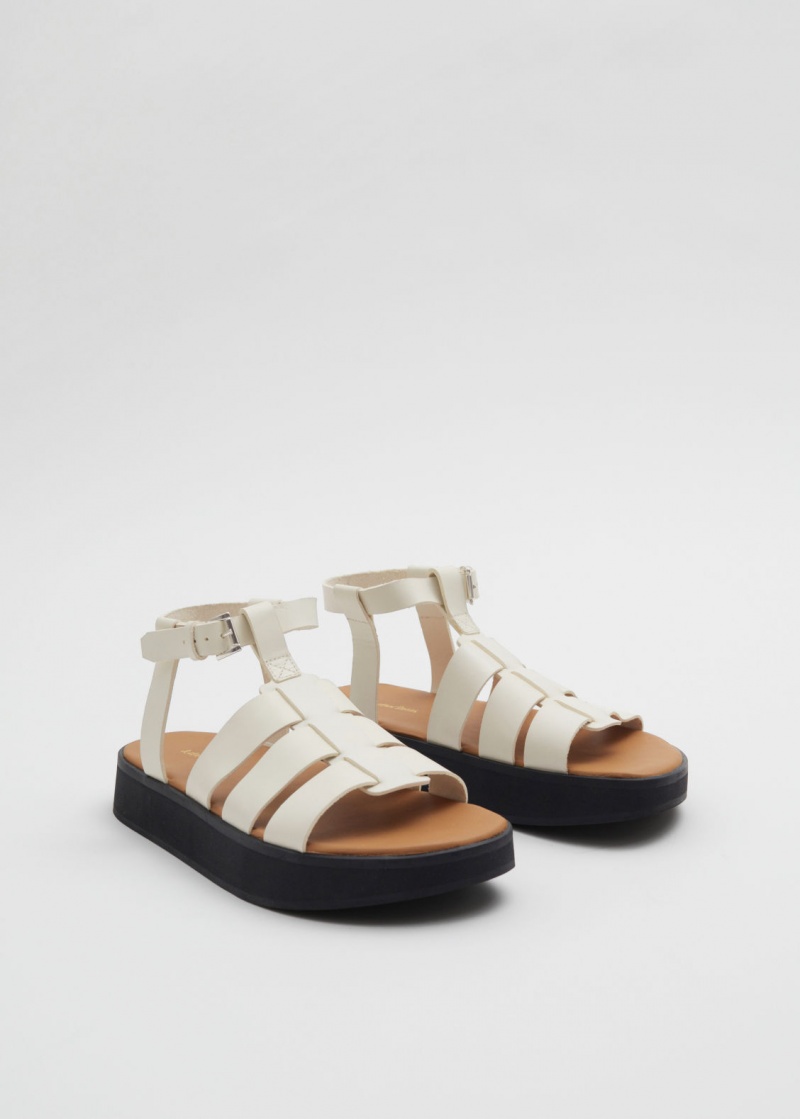 & Other Stories Fisherman Pelle Sandals Gialle Chiaro | NOS-SN114496