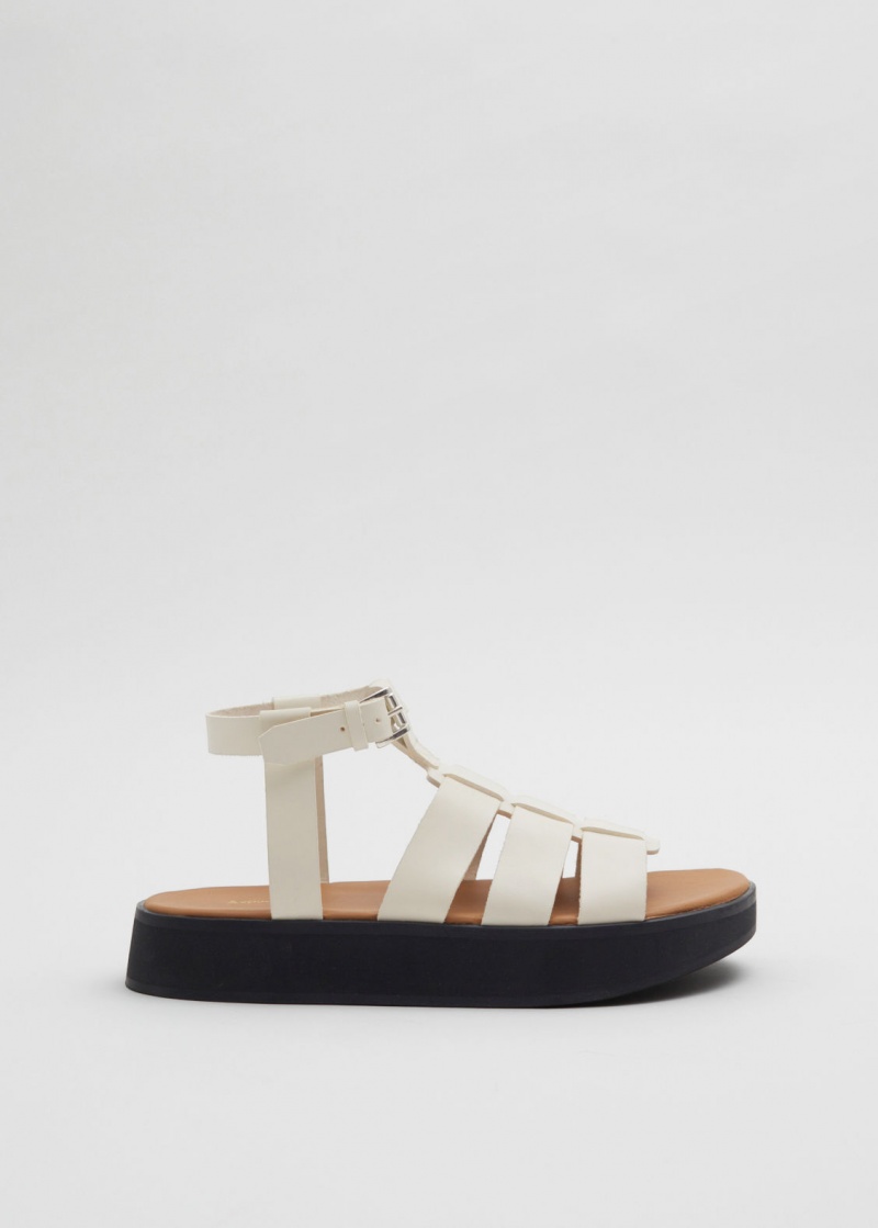 & Other Stories Fisherman Pelle Sandals Gialle Chiaro | NOS-SN114496