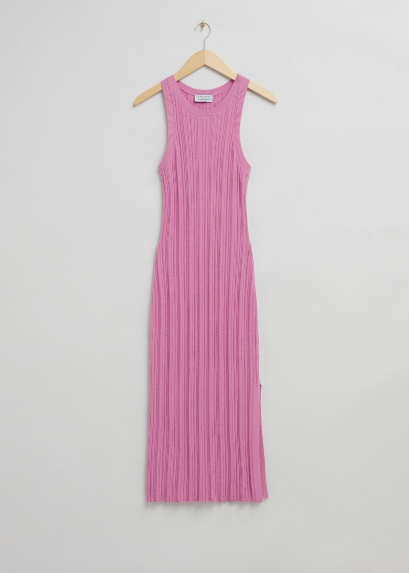 & Other Stories Fitted Midi Tank Vestito Rosa | NOS-SN114772