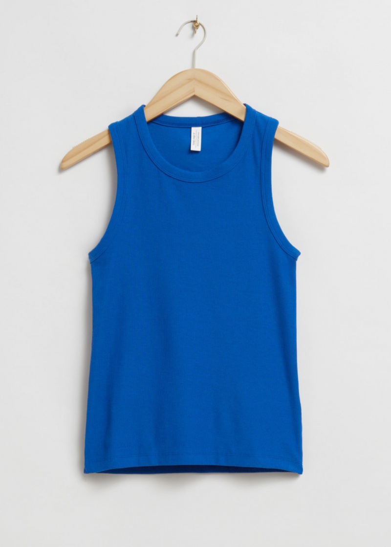 & Other Stories Fitted Tank Top Blu Chiaro | NOS-SN113939