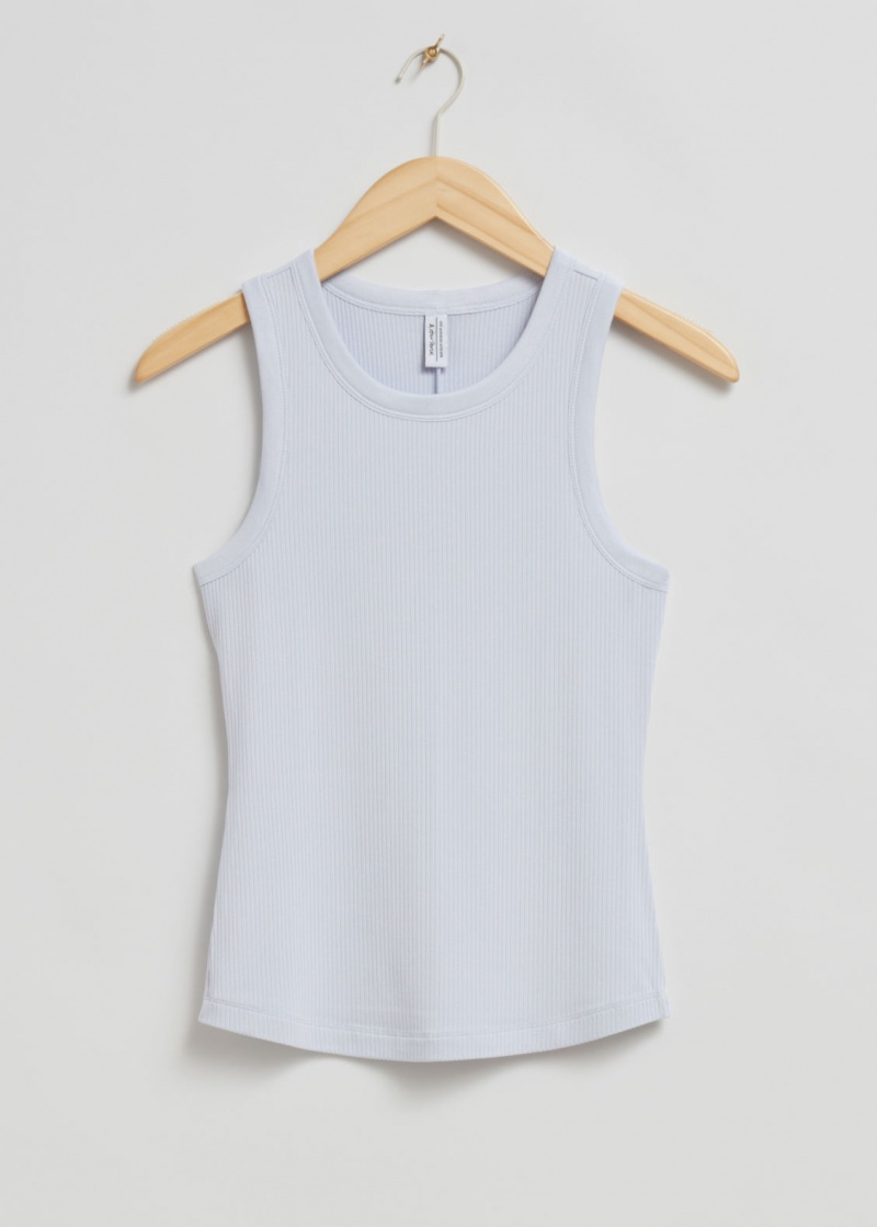 & Other Stories Fitted Tank Top Blu Chiaro | NOS-SN114010